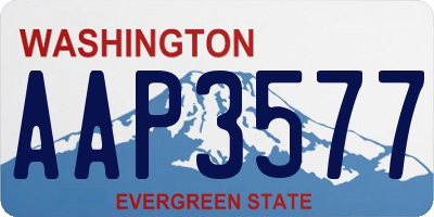 WA license plate AAP3577