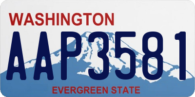 WA license plate AAP3581