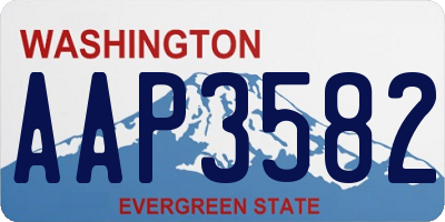 WA license plate AAP3582
