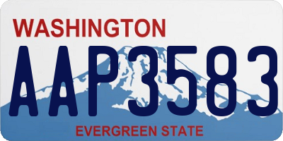 WA license plate AAP3583