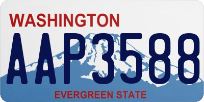 WA license plate AAP3588