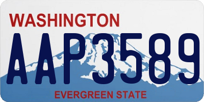 WA license plate AAP3589