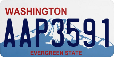 WA license plate AAP3591