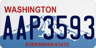 WA license plate AAP3593