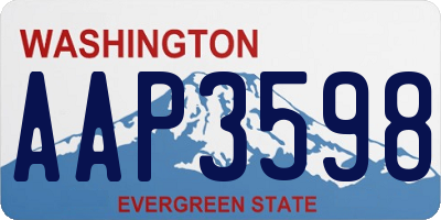 WA license plate AAP3598