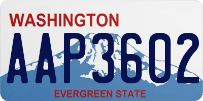 WA license plate AAP3602