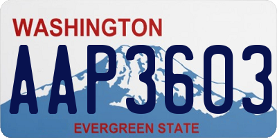 WA license plate AAP3603
