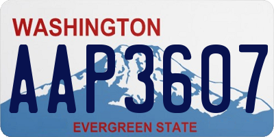WA license plate AAP3607