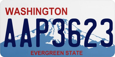 WA license plate AAP3623