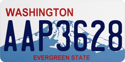 WA license plate AAP3628
