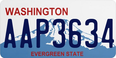 WA license plate AAP3634