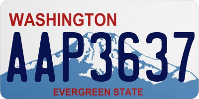 WA license plate AAP3637