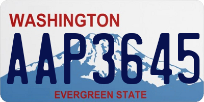 WA license plate AAP3645