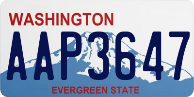 WA license plate AAP3647