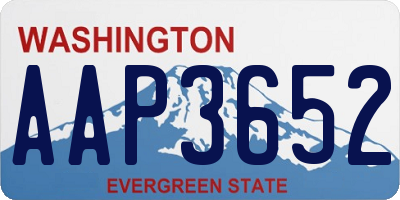 WA license plate AAP3652
