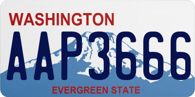 WA license plate AAP3666