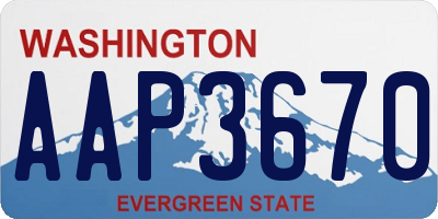WA license plate AAP3670