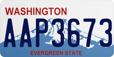 WA license plate AAP3673