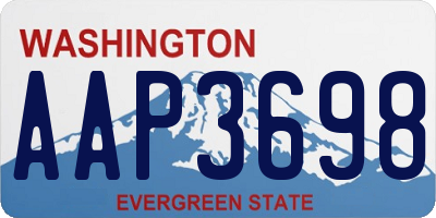 WA license plate AAP3698