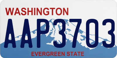 WA license plate AAP3703