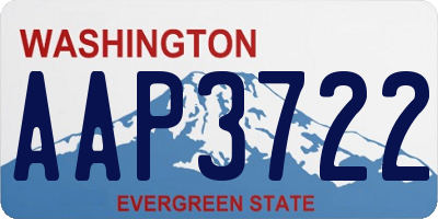 WA license plate AAP3722