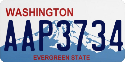 WA license plate AAP3734