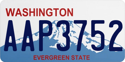 WA license plate AAP3752