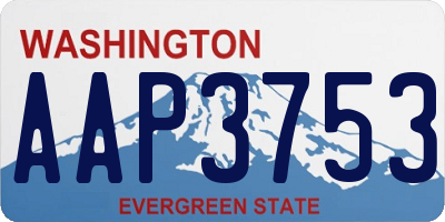 WA license plate AAP3753