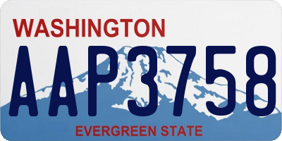WA license plate AAP3758