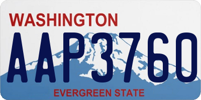 WA license plate AAP3760
