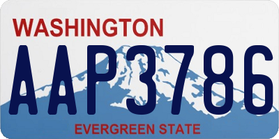 WA license plate AAP3786