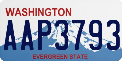 WA license plate AAP3793