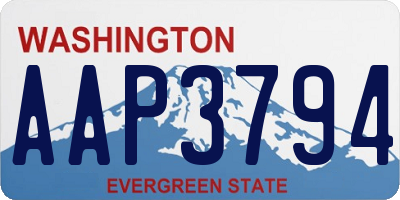 WA license plate AAP3794