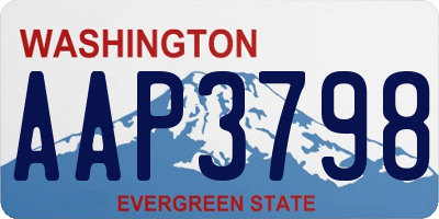 WA license plate AAP3798