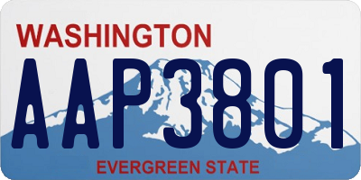 WA license plate AAP3801