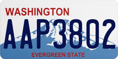 WA license plate AAP3802