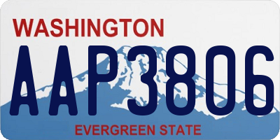 WA license plate AAP3806