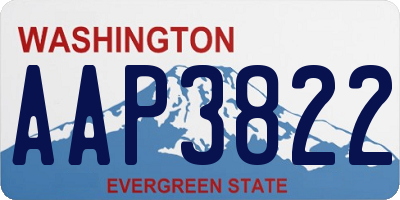 WA license plate AAP3822