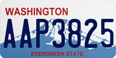 WA license plate AAP3825