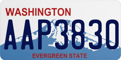 WA license plate AAP3830