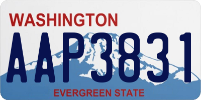 WA license plate AAP3831