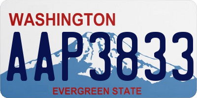 WA license plate AAP3833