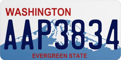 WA license plate AAP3834
