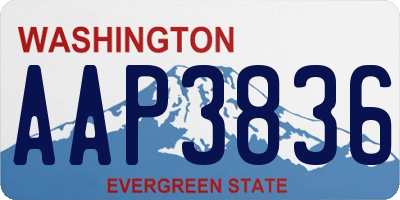 WA license plate AAP3836