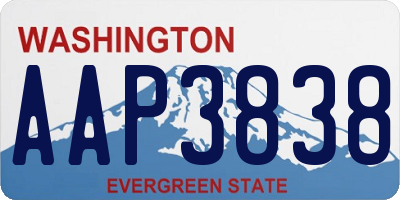 WA license plate AAP3838