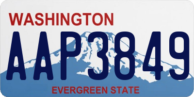 WA license plate AAP3849