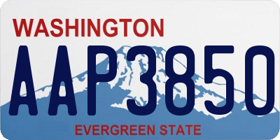 WA license plate AAP3850