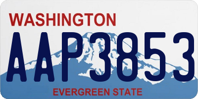 WA license plate AAP3853