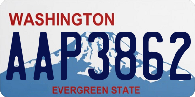 WA license plate AAP3862