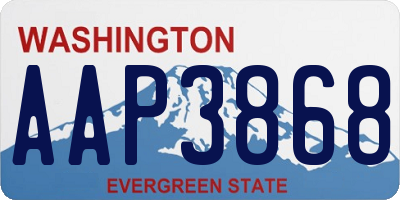 WA license plate AAP3868